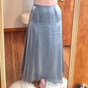 Ann Taylor Silver Metallic Maxi skirt size 4